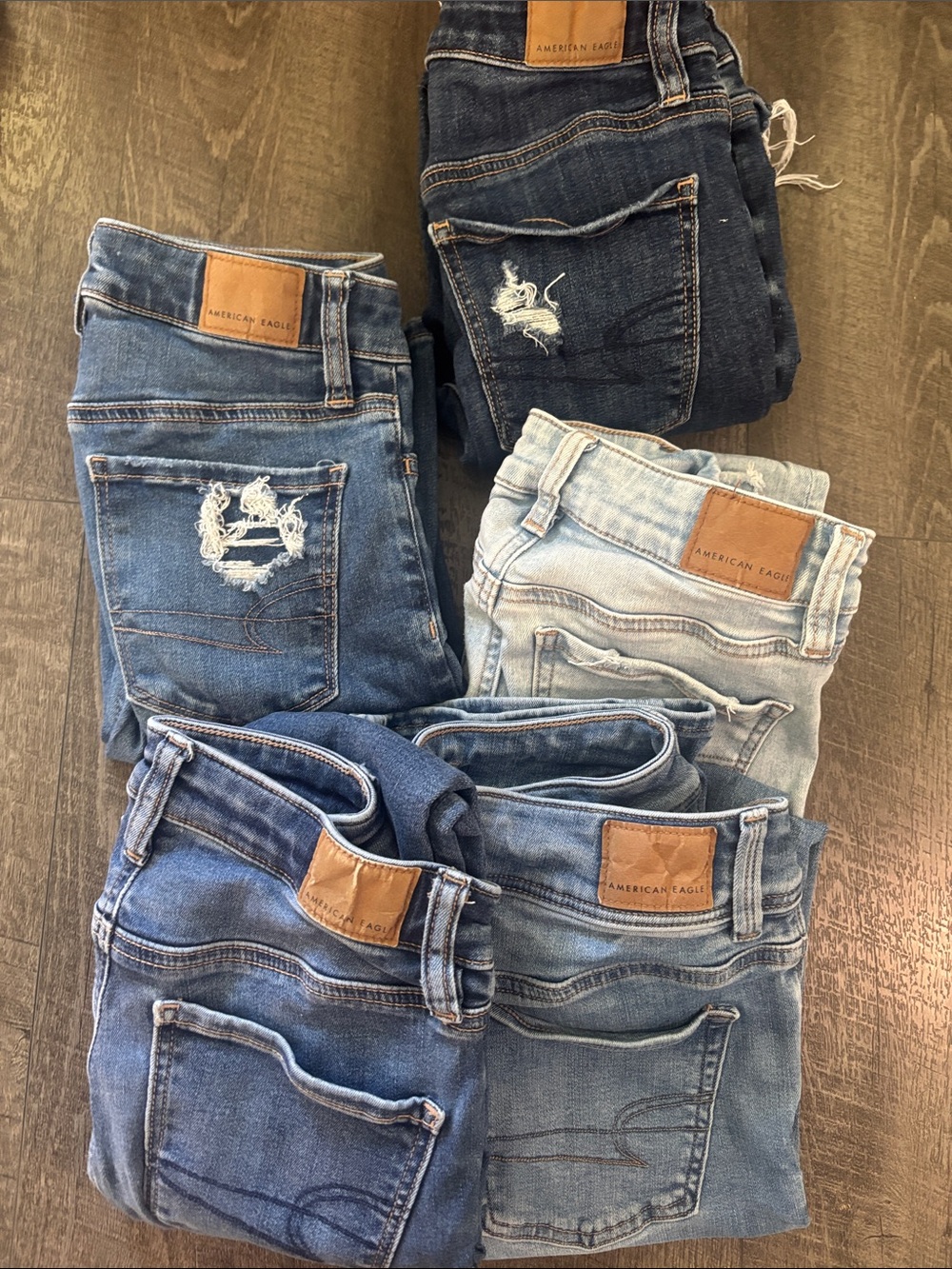 American Eagle Outfitters Women’s Jean Bundle- Various Blue Washes Sz 00